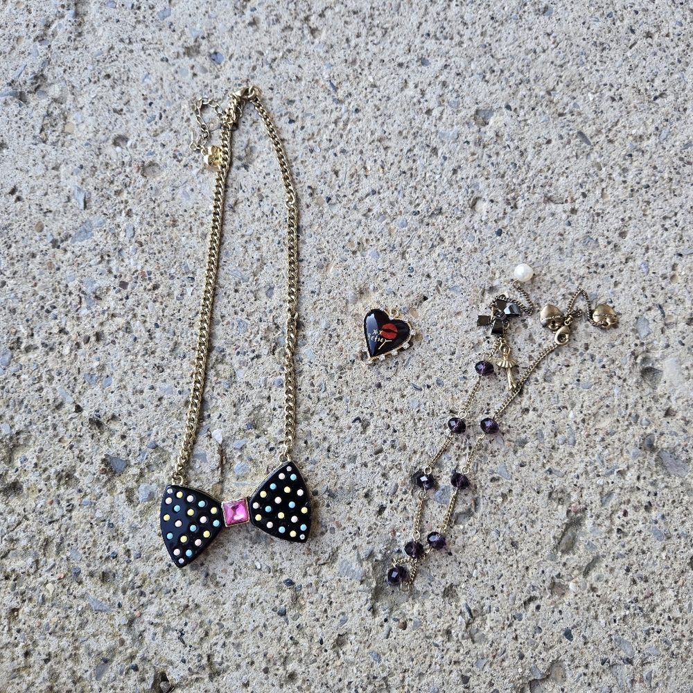 Betsey JOHNSON  Necklace, Bracelet, and Heart Pendant